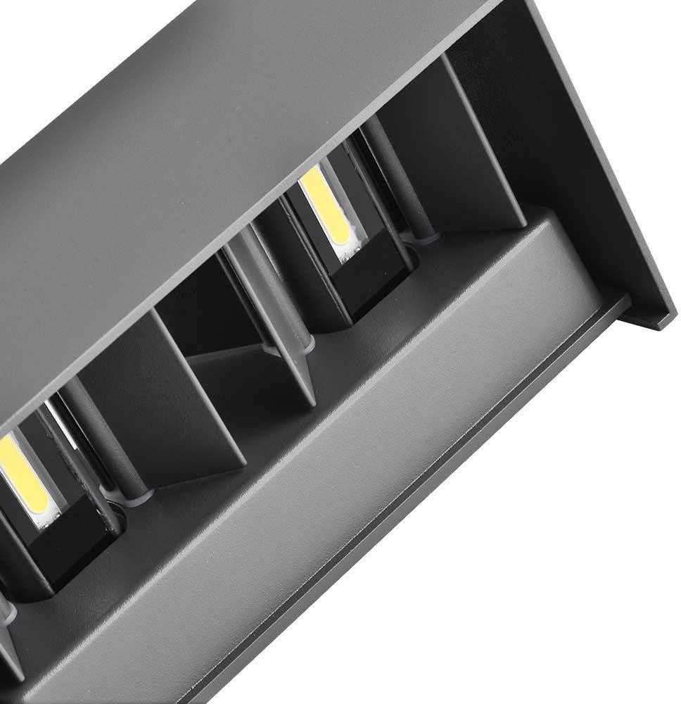 Sieninis šviestuvas V-tac 24W LED sieninis lauko šviestuvas, pilkas, 4000K, IP65