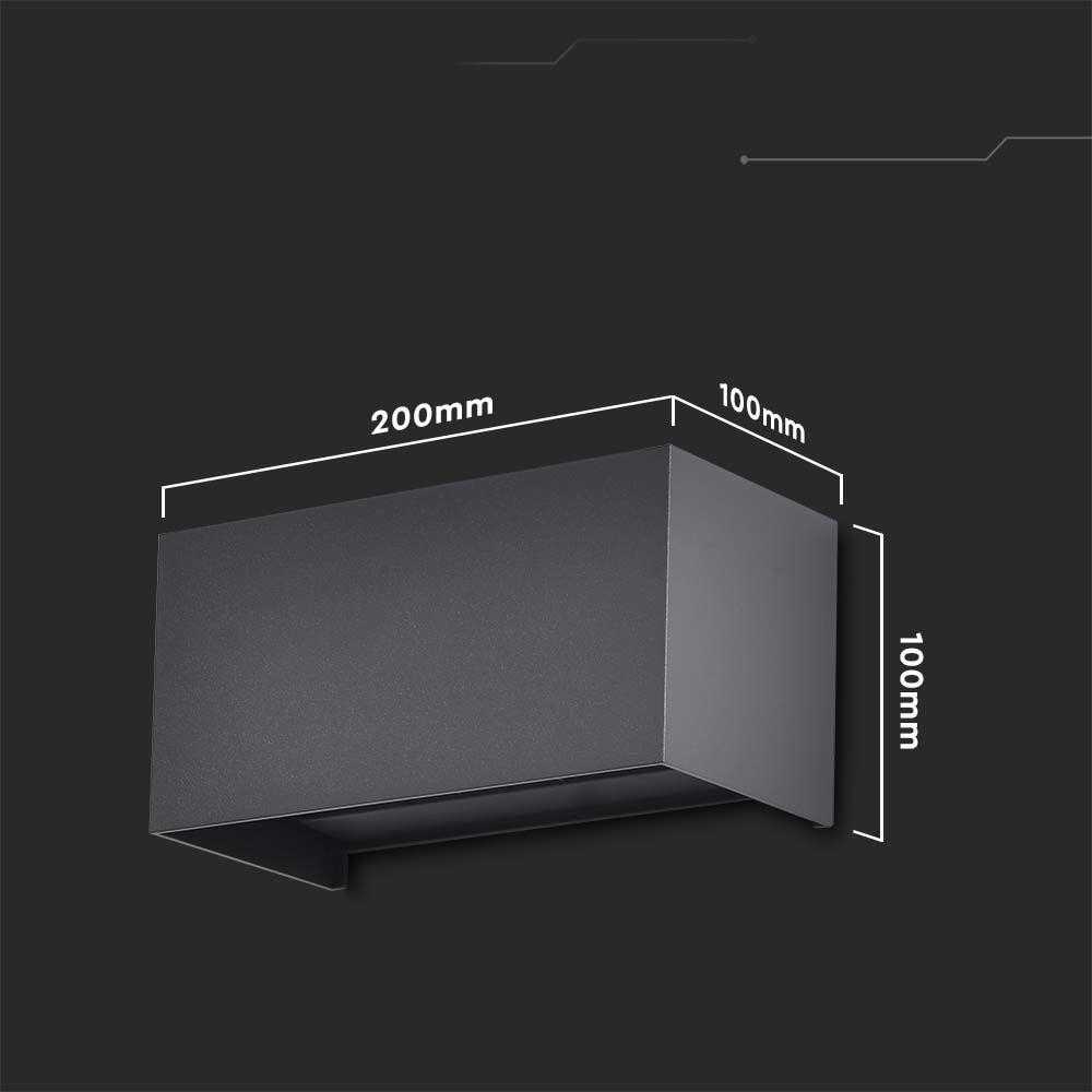 Sieninis šviestuvas V-tac 24W LED sieninis lauko šviestuvas, juodas, 4000K, IP65