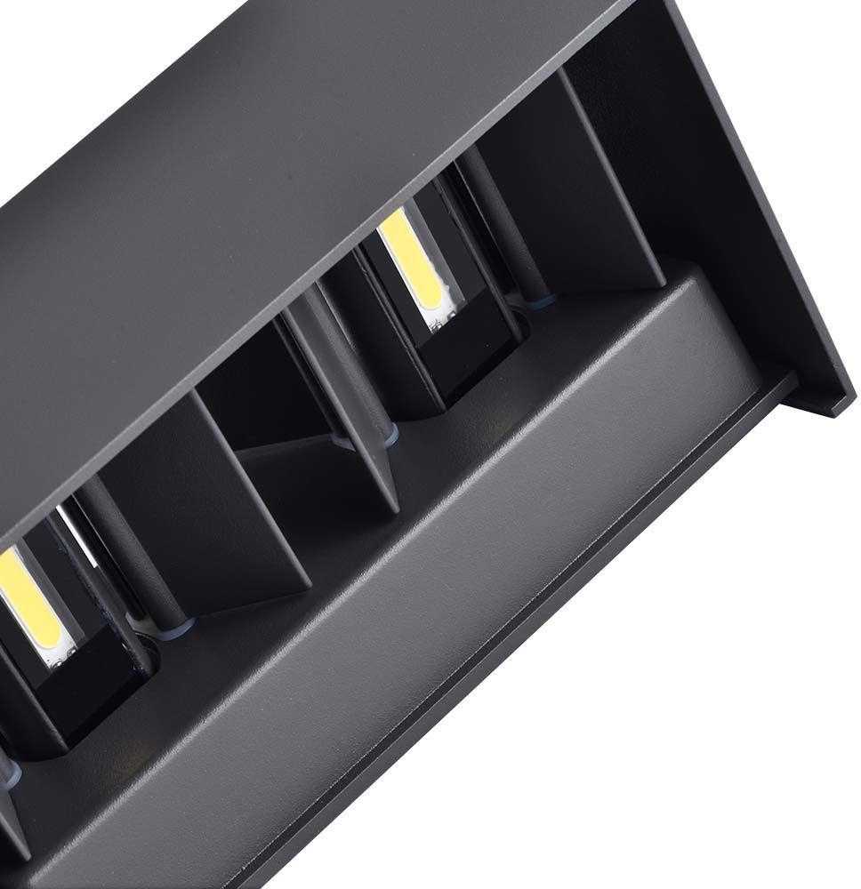 Sieninis šviestuvas V-tac 24W LED sieninis lauko šviestuvas, juodas, 4000K, IP65