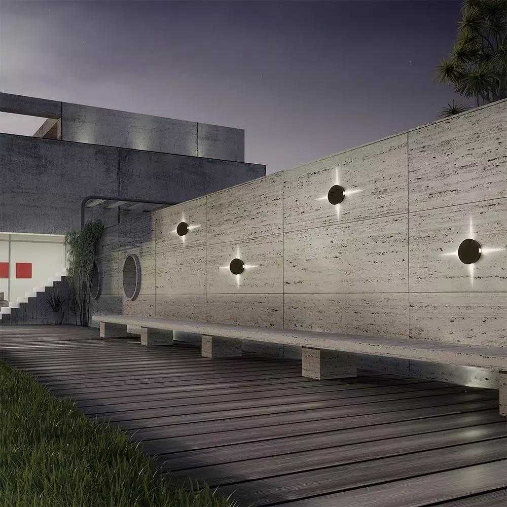 V-tac 4W LED sieninis šviestuvas, juodas, IP65, 3000K