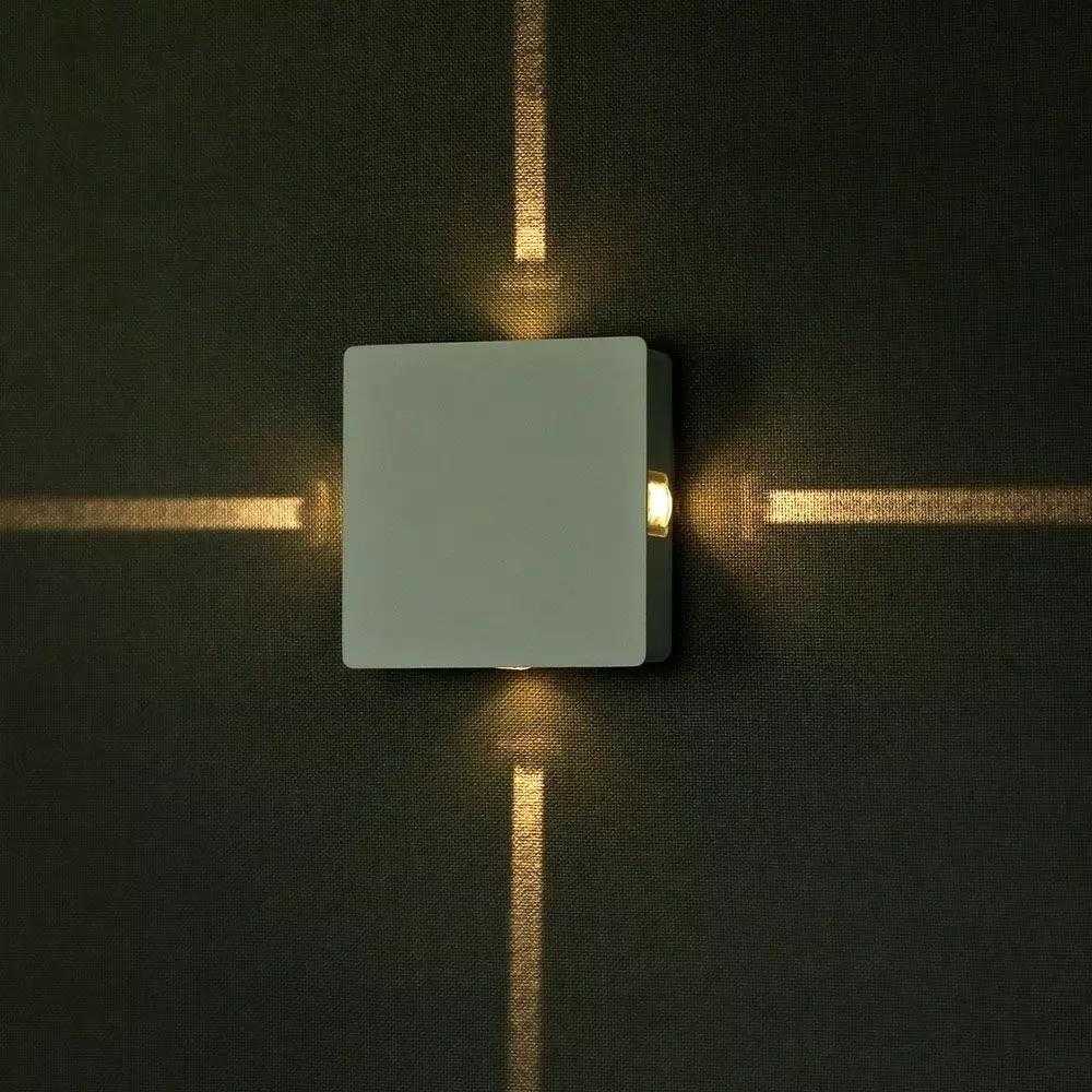 V-tac 4W LED sieninis šviestuvas, baltas, 3000K, šviečia į 4 puses