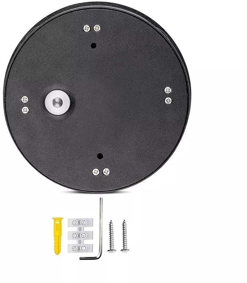 4W LED sieninis šviestuvas V-TAC, apvalus, juodas, IP65, 3000K (šiltai balta)