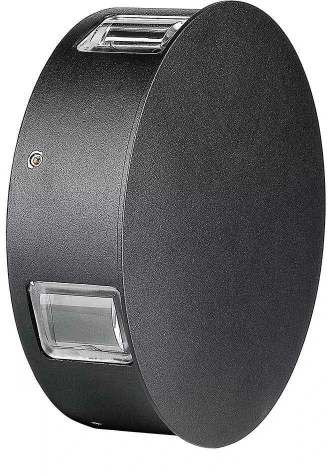 4W LED sieninis šviestuvas, apvalus, juodas, IP65, 4000K