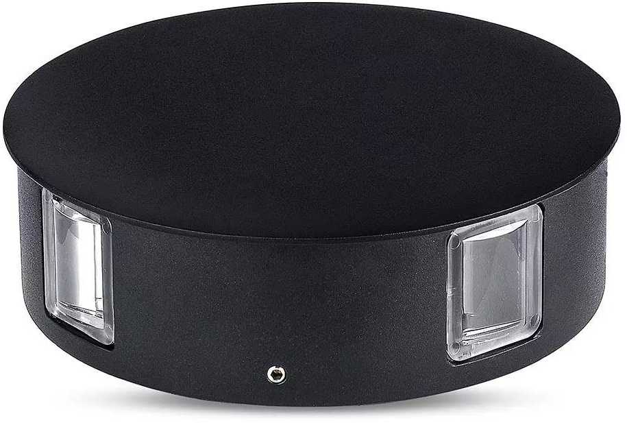 4W LED sieninis šviestuvas V-TAC, apvalus, juodas, IP65, 3000K (šiltai balta)