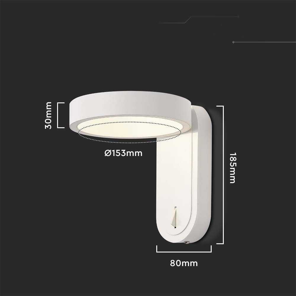 Sieninis šviestuvas V-tac 5W LED paviršinis šviestuvas, baltas, 3000/4000K