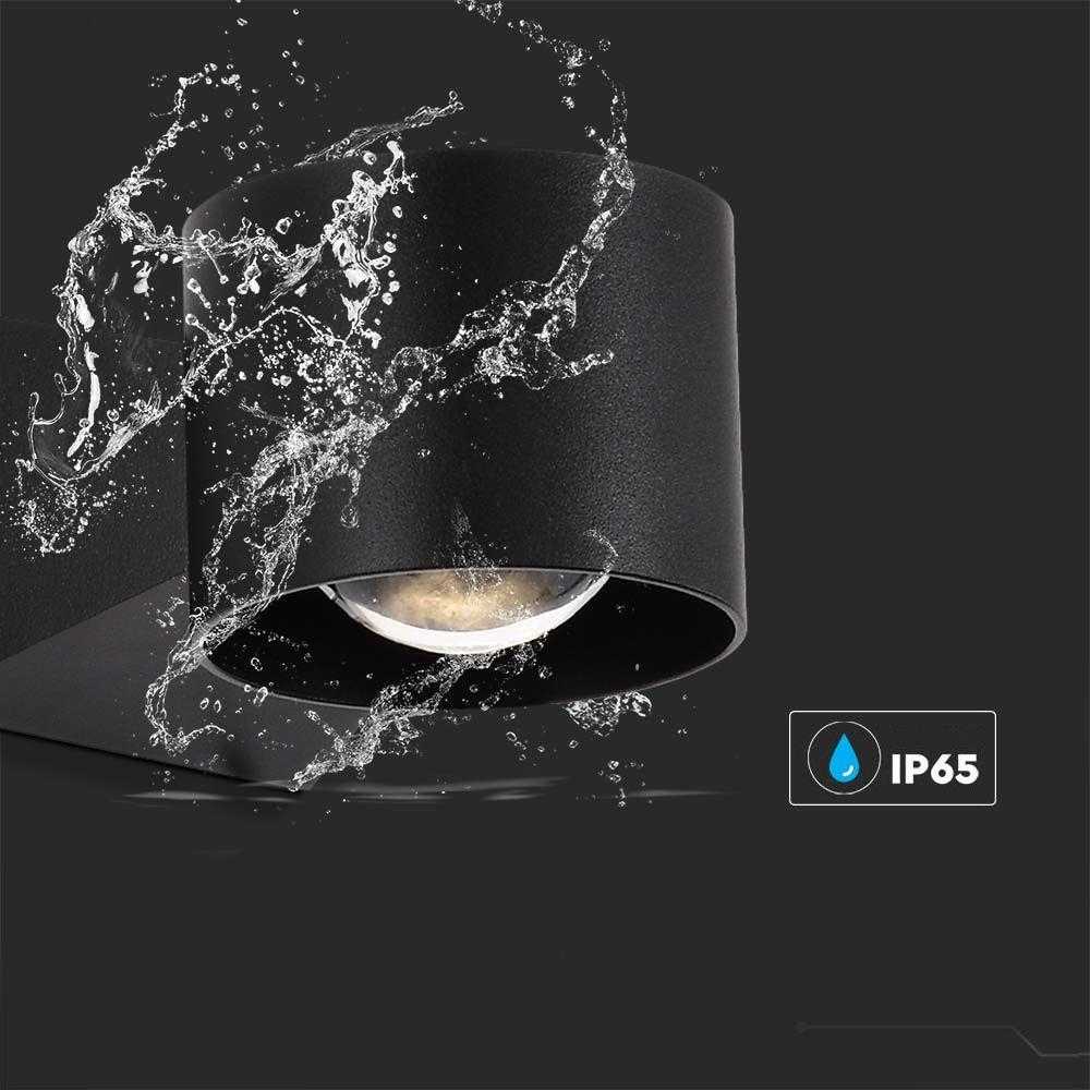 V-tac 5W LED sieninis šviestuvas, juodas, 4000K