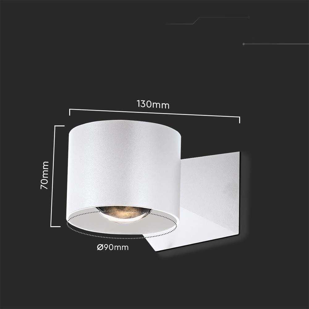 V-tac 5W LED sieninis šviestuvas, baltas, 3000K