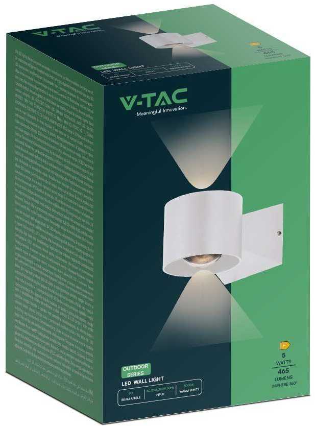 V-tac 5W LED sieninis šviestuvas, baltas, 4000K