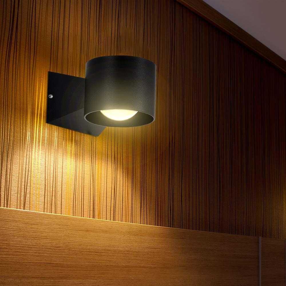 V-tac 5W LED sieninis šviestuvas, juodas, 3000K