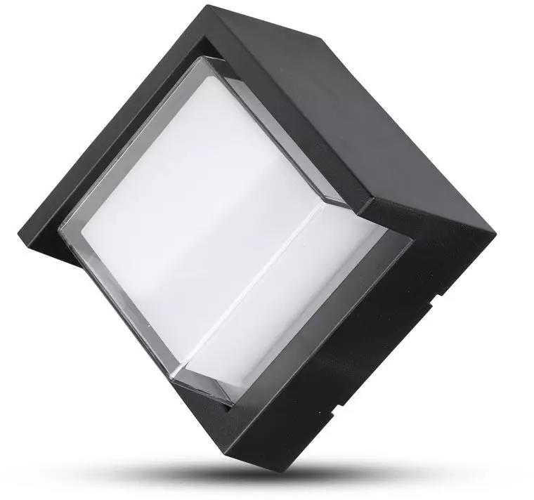 V-tac 7W LED sieninis šviestuvas, juodas, 3000K, IP65