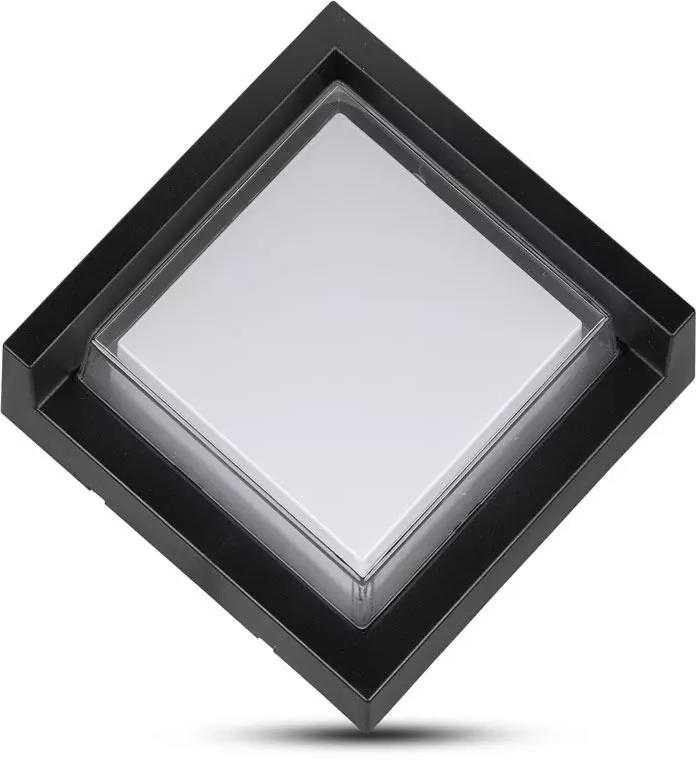 V-tac 7W LED sieninis šviestuvas, juodas, 3000K, IP65