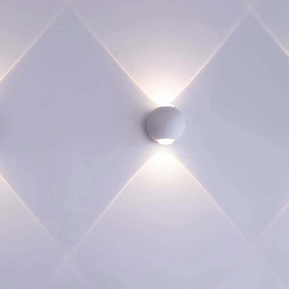 V-tac 2W LED sieninis šviestuvas, baltas, 3000K, IP54