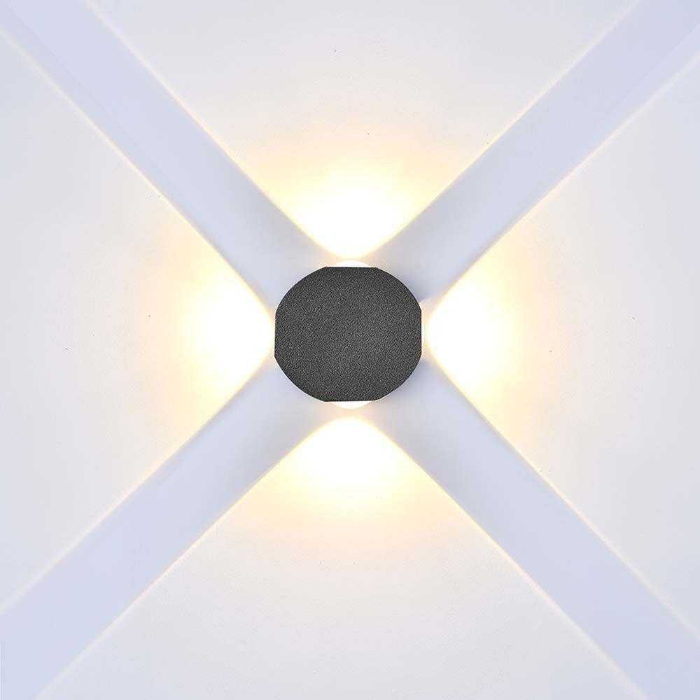 V-tac 4W LED sieninis šviestuvas, juodas, 4000K, IP54