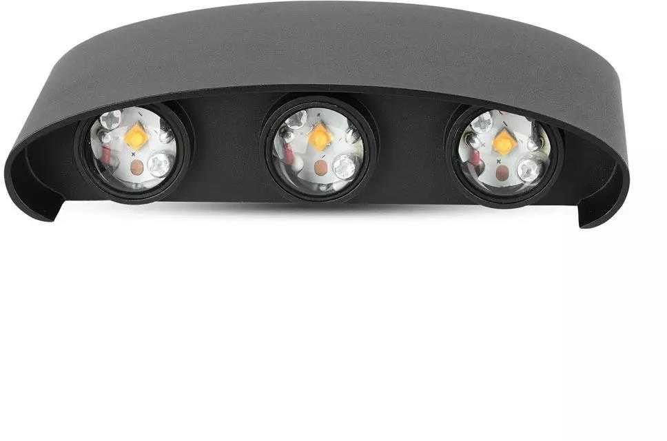 V-tac 5W LED sieninis šviestuvas, juodas, 3000K, IP65