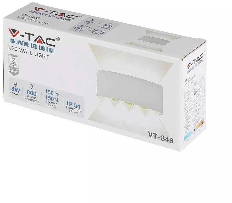 8W LED sieninis šviestuvas V-TAC, baltas, 4000K (dienos šviesa)