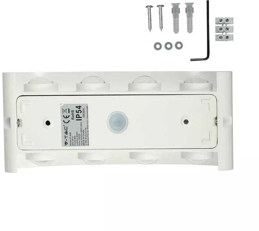 8W LED sieninis šviestuvas V-TAC, baltas, 4000K (dienos šviesa)