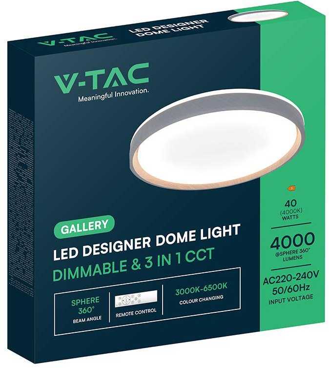 Lubinis šviestuvas 20/40W LED paviršinis šviestuvas, medžio sp., 3000-6500K, dimeriuojamas