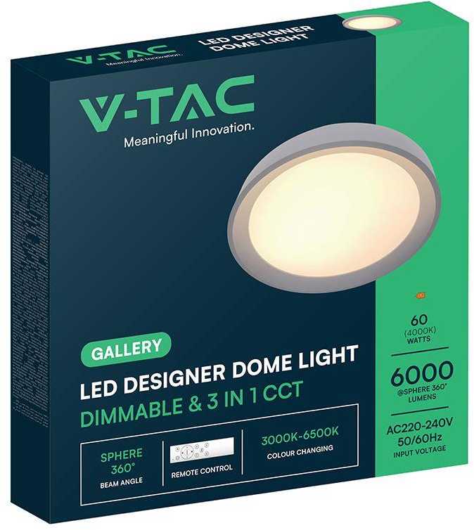 Lubinis šviestuvas 30/60W LED paviršinis šviestuvas, juodos sp., 3000-6500K, dimeriuojamas