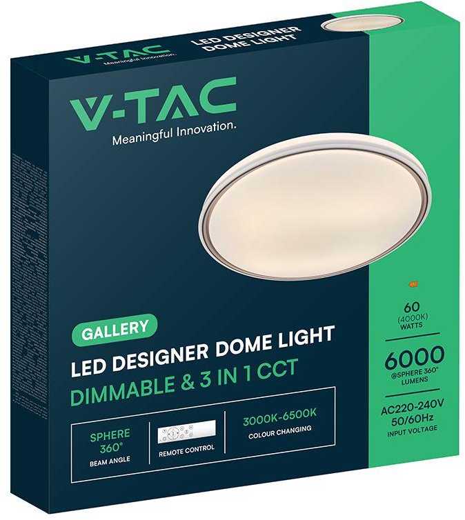 Lubinis šviestuvas 30/60W LED paviršinis šviestuvas, rudos sp., 3000-6500K, dimeriuojamas