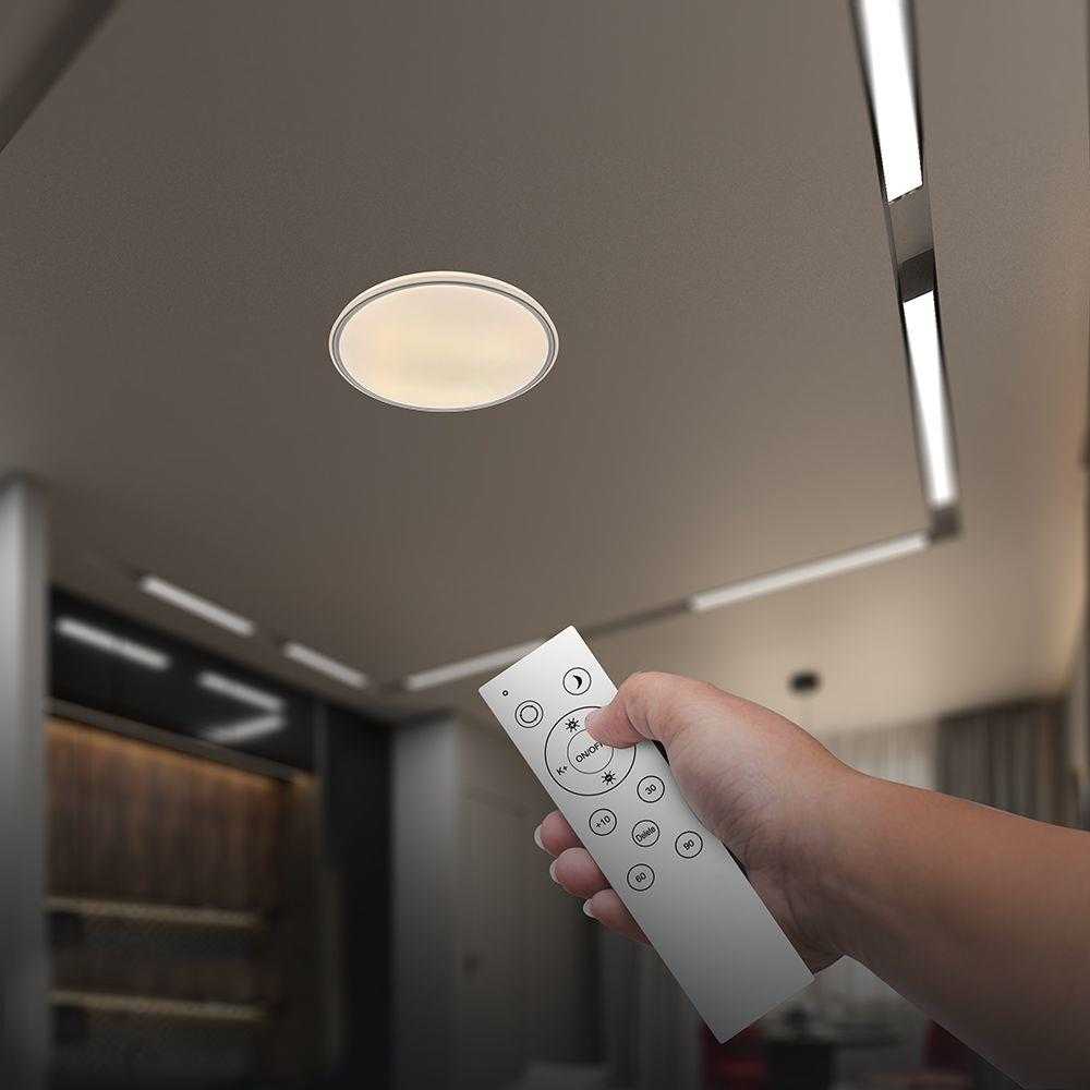 Lubinis šviestuvas 30/60W LED paviršinis šviestuvas, pilkos sp., 3000-6500K, dimeriuojamas