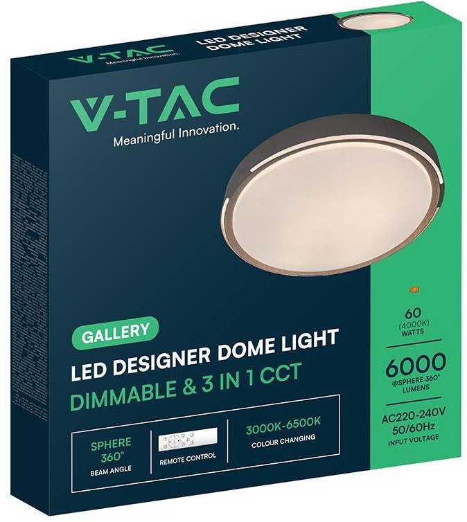 Lubinis šviestuvas 30/60W LED paviršinis šviestuvas, tamsios medžio sp., 3000-6500K, dimeriuojamas