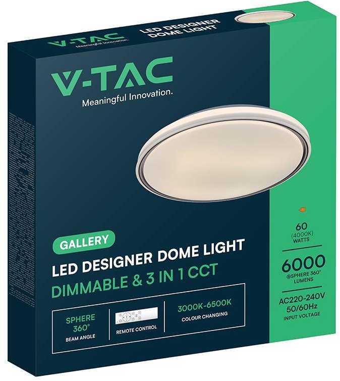 Lubinis šviestuvas 30/60W LED paviršinis šviestuvas, juodos sp., 3000-6500K, dimeriuojamas
