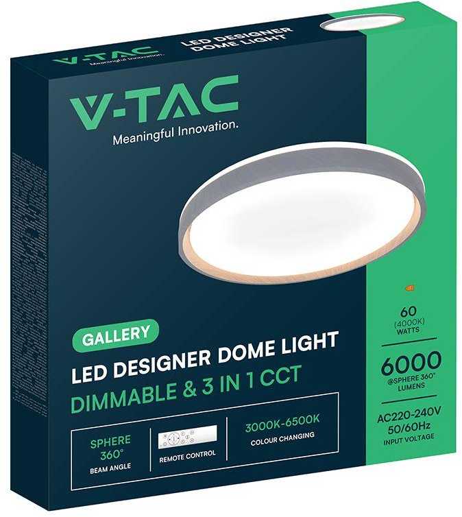 Lubinis šviestuvas 30/60W LED paviršinis šviestuvas, medžio sp., 3000-6500K, dimeriuojamas