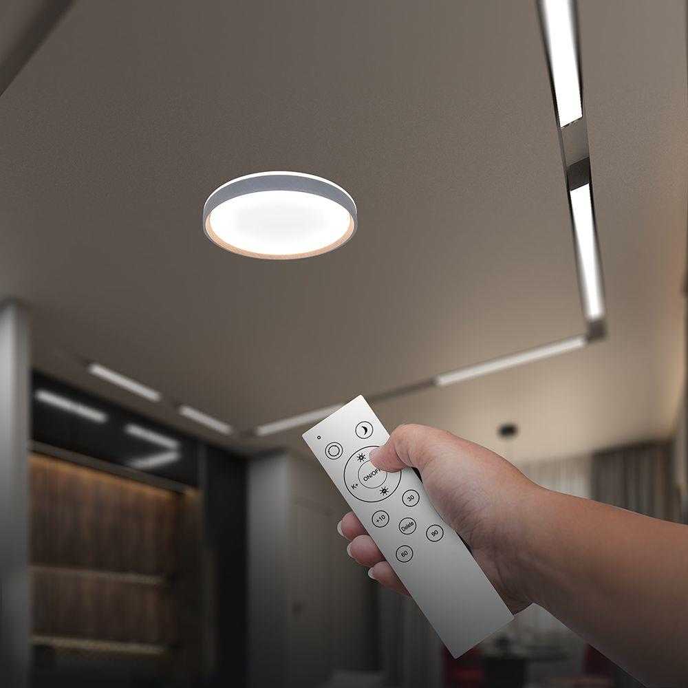 Lubinis šviestuvas 30/60W LED paviršinis šviestuvas, medžio sp., 3000-6500K, dimeriuojamas