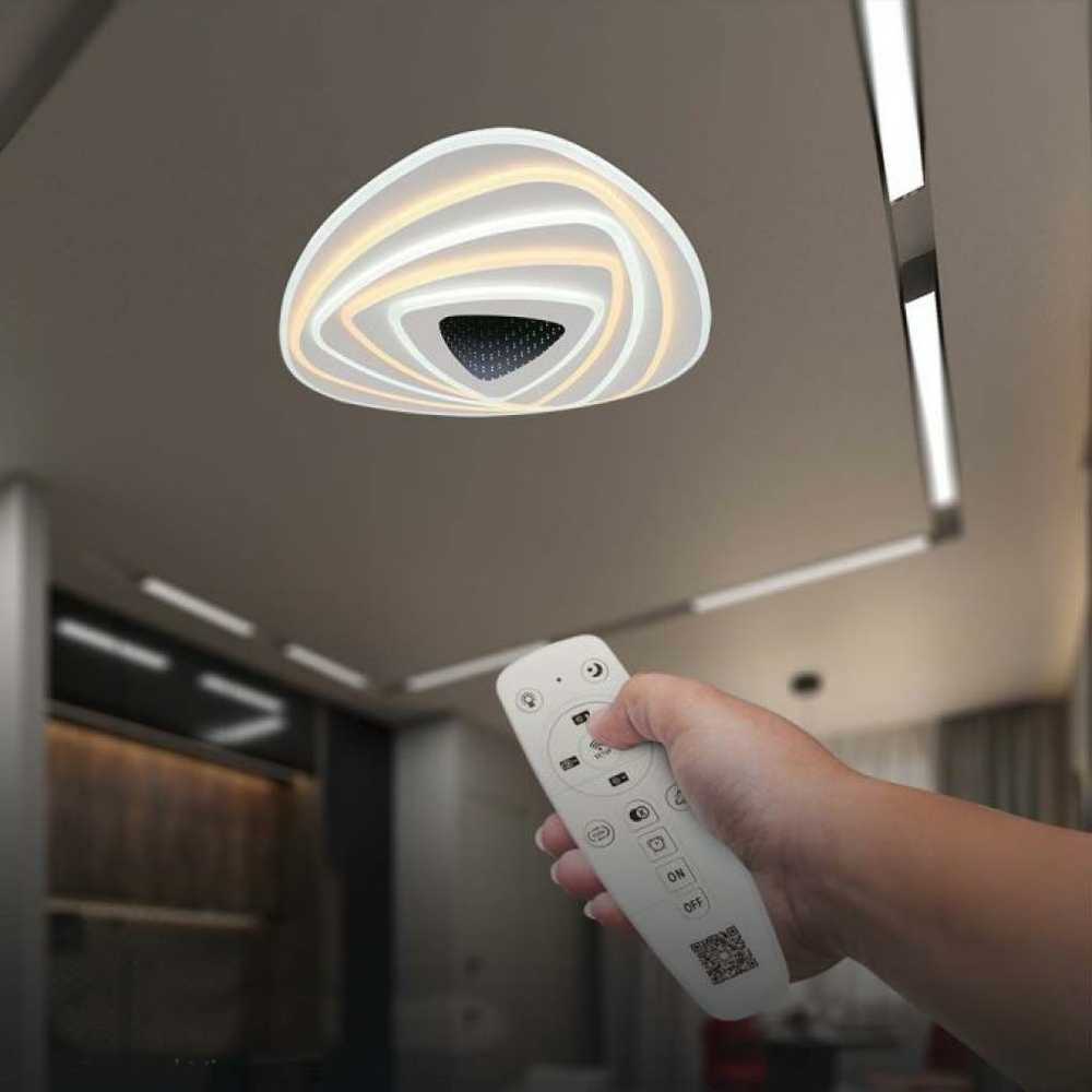 Lubinis šviestuvas V-tac 120W LED paviršinis lubų šviestuvas, baltas, 3000/6500K, dimeriuojamas, su nuotolinio valdymo pulteliu