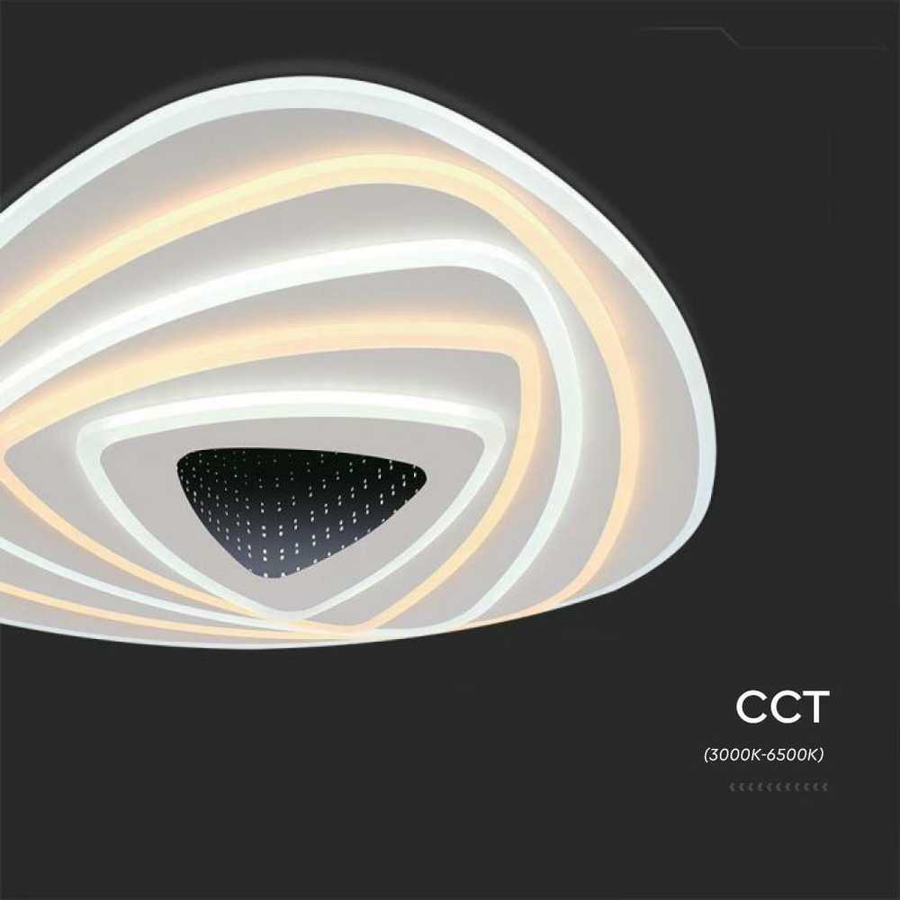 Lubinis šviestuvas V-tac 120W LED paviršinis lubų šviestuvas, baltas, 3000/6500K, dimeriuojamas, su nuotolinio valdymo pulteliu
