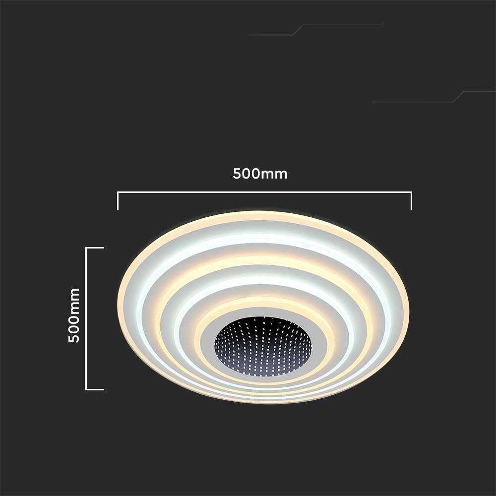 Lubinis šviestuvas V-tac 125W LED paviršinis lubų šviestuvas, baltas, 3000/6500K, dimeriuojamas, su nuotolinio valdymo pulteliu
