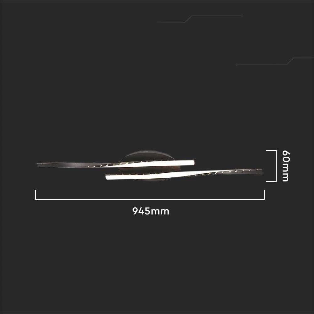 Lubinis šviestuvas V-tac 12W LED paviršinis šviestuvas, juodas, 3000K
