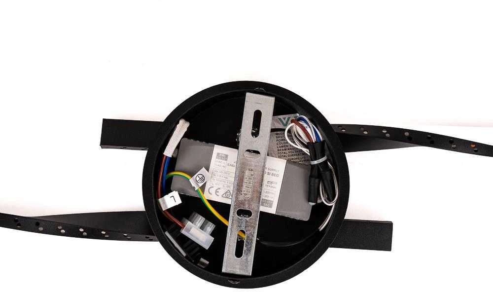 Lubinis šviestuvas V-tac 12W LED paviršinis šviestuvas, juodas, 3000K