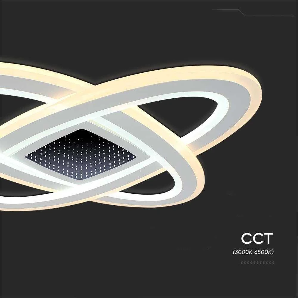 Lubinis šviestuvas V-tac 130W LED paviršinis lubų šviestuvas, baltas, 3000/6500K, dimeriuojamas, su nuotolinio valdymo pulteliu