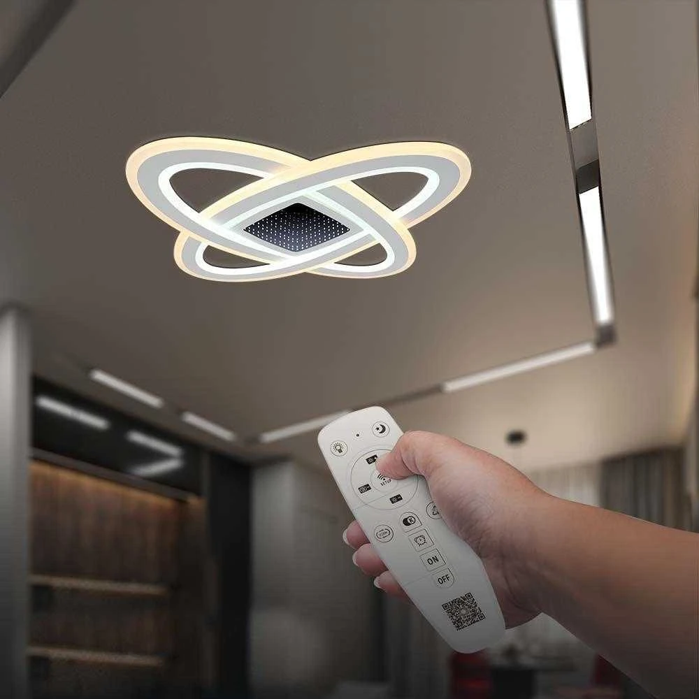 Lubinis šviestuvas V-tac 130W LED paviršinis lubų šviestuvas, baltas, 3000/6500K, dimeriuojamas, su nuotolinio valdymo pulteliu
