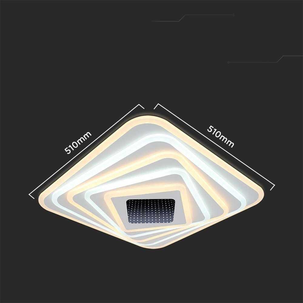 Lubinis šviestuvas V-tac 150W LED paviršinis lubų šviestuvas, baltas, 3000/6500K, dimeriuojamas, su nuotolinio valdymo pulteliu