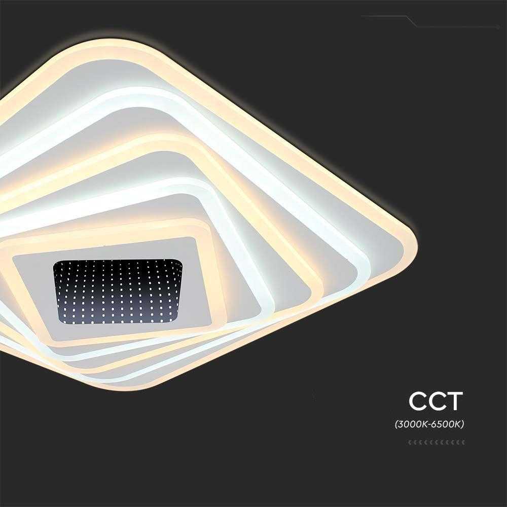 Lubinis šviestuvas V-tac 150W LED paviršinis lubų šviestuvas, baltas, 3000/6500K, dimeriuojamas, su nuotolinio valdymo pulteliu