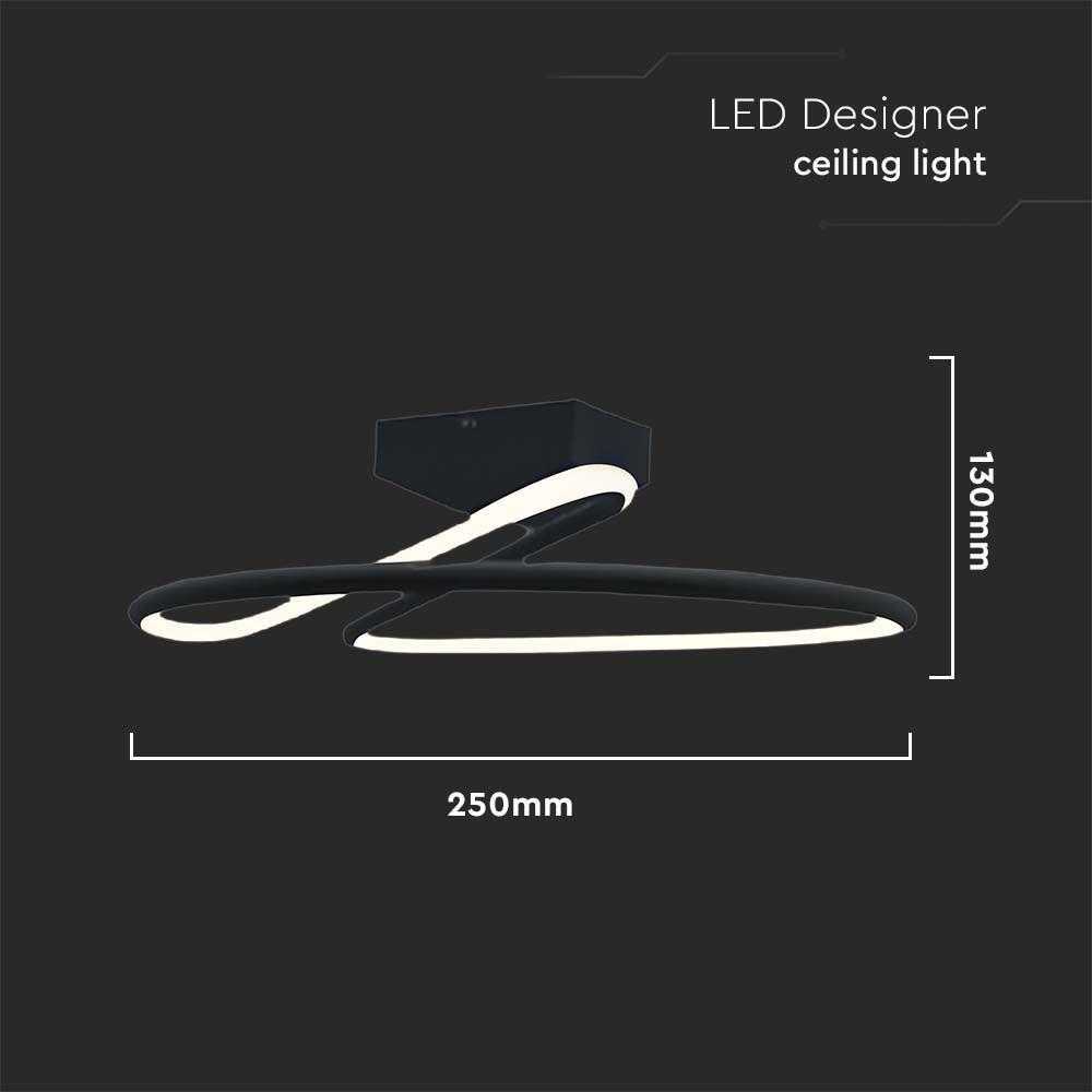 Lubinis šviestuvas V-tac 20W LED paviršinis šviestuvas, juodas, 4000K
