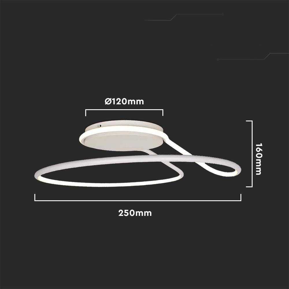 Lubinis šviestuvas V-tac 24W LED paviršinis šviestuvas, baltas, 4000K