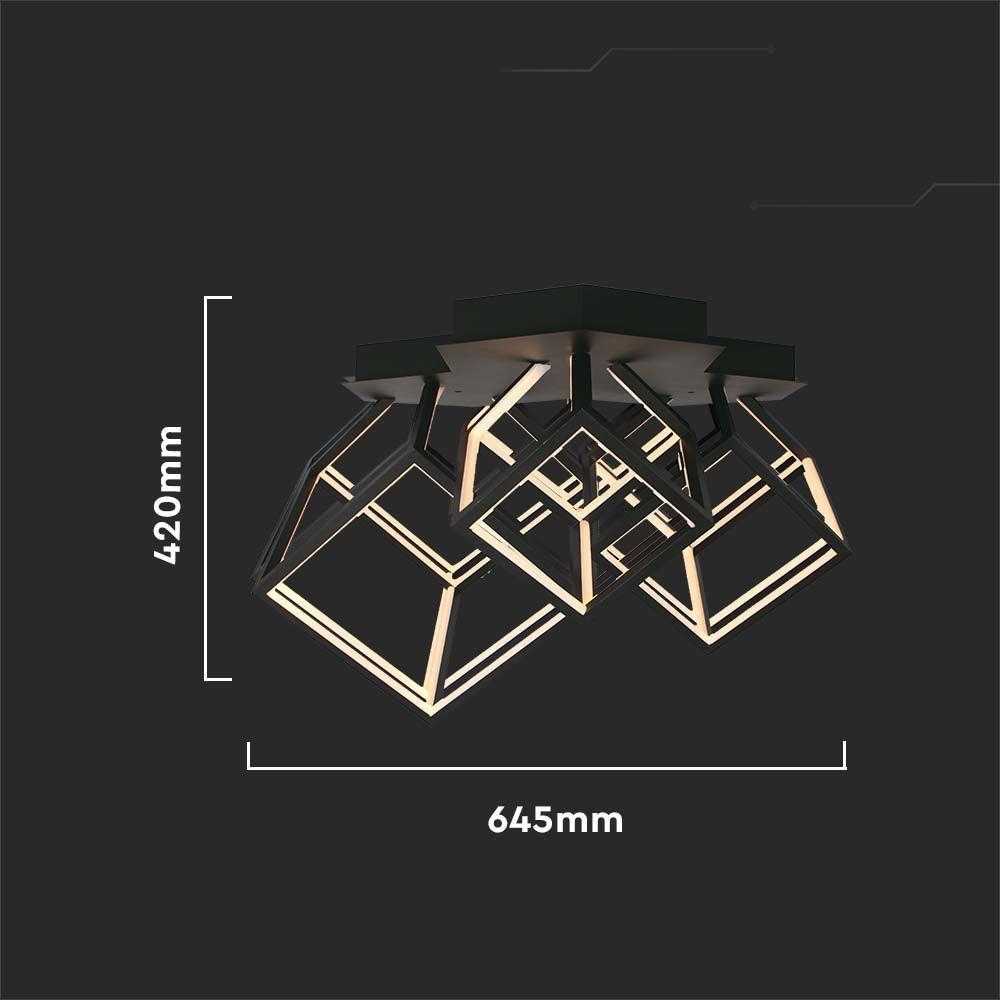 Lubinis šviestuvas V-tac 46W LED paviršinis šviestuvas, juodas, 3000K, dimeriuojamas
