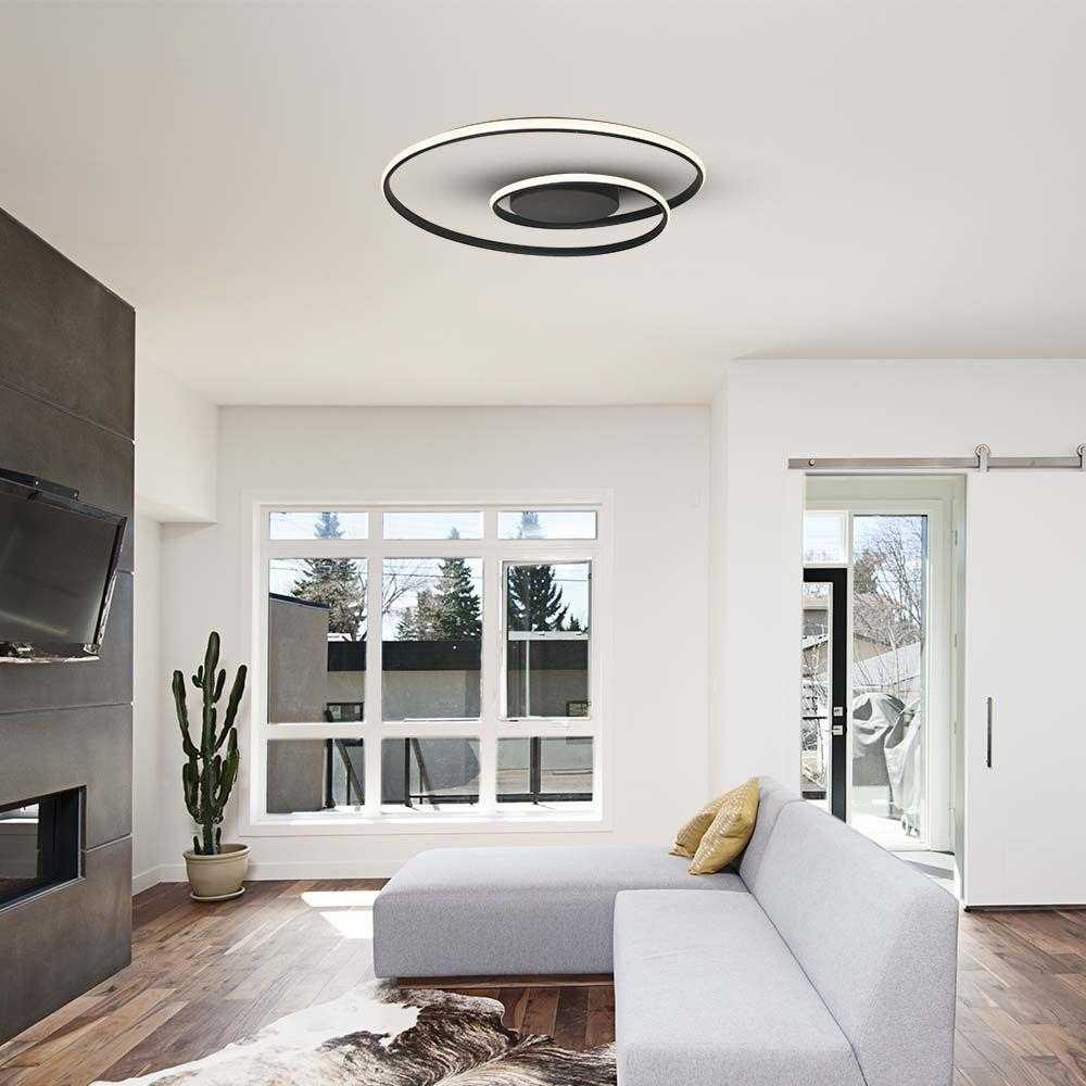 Lubinis šviestuvas V-tac 48W LED paviršinis šviestuvas, juodas, 3000K, dimeriuojamas