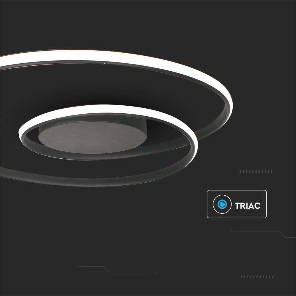 Lubinis šviestuvas V-tac 48W LED paviršinis šviestuvas, juodas, 3000K, dimeriuojamas