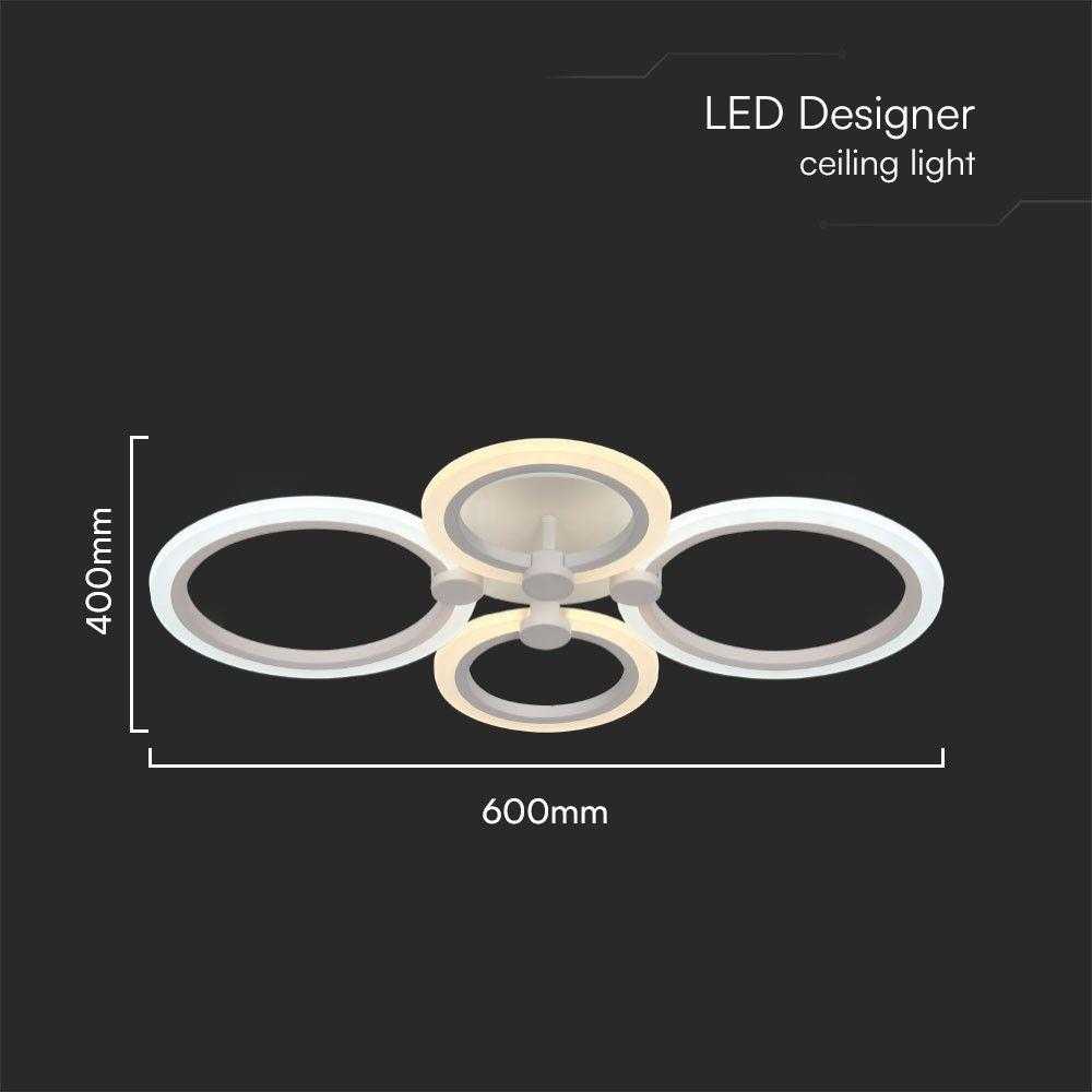 Lubinis šviestuvas V-tac 45W LED paviršinis šviestuvas, baltas, 3000-6000K, dimeriuojamas