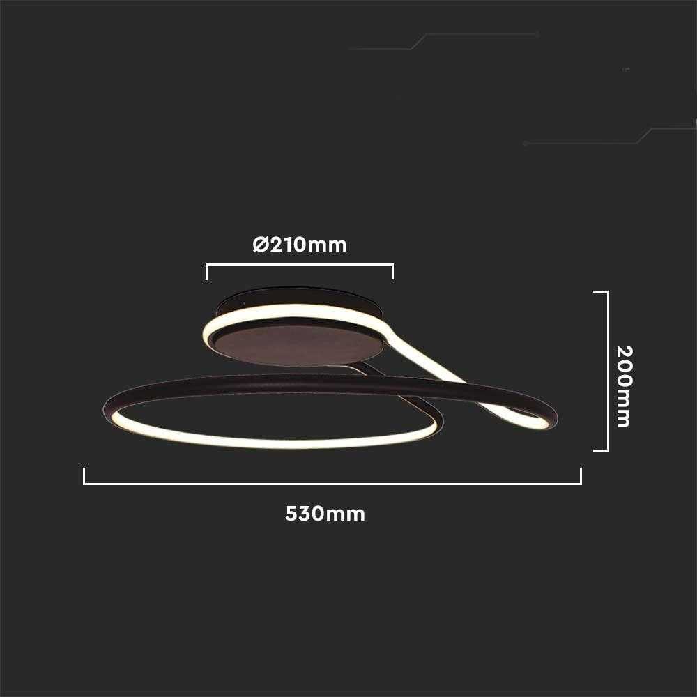 Lubinis šviestuvas V-tac 54W LED paviršinis šviestuvas, juodas, 4000K, dimeriuojamas