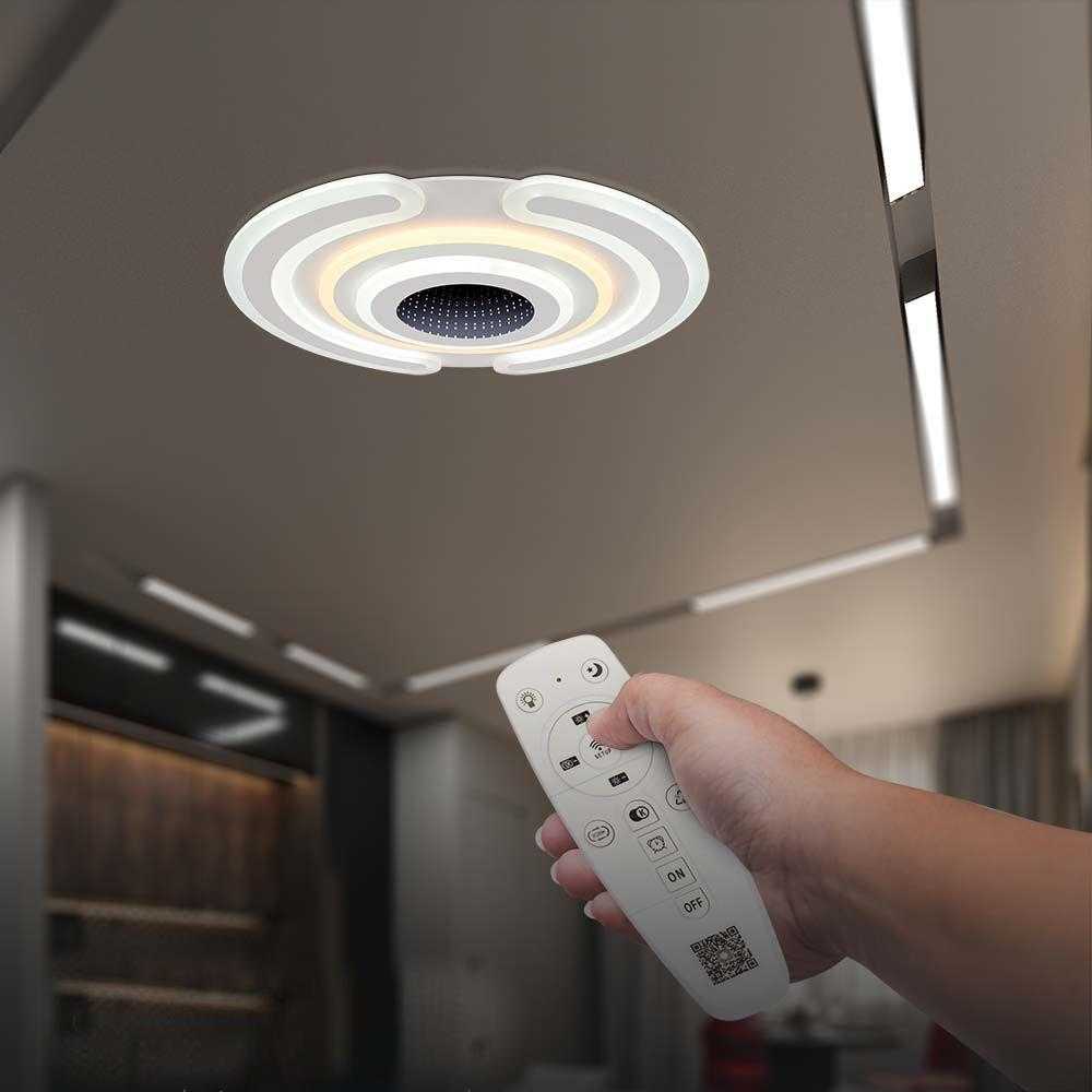 Lubinis šviestuvas V-tac 95W LED paviršinis lubų šviestuvas, baltas, 3000/6500K, dimeriuojamas, su nuotolinio valdymo pulteliu