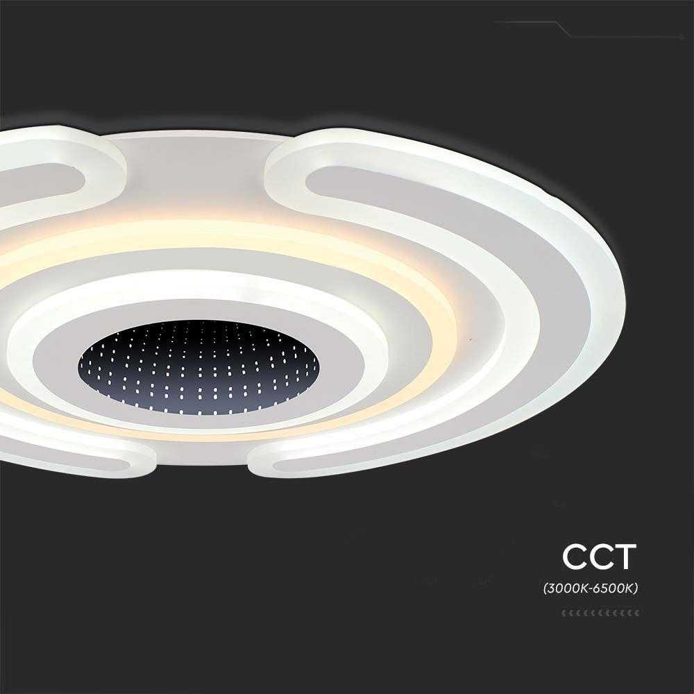 Lubinis šviestuvas V-tac 95W LED paviršinis lubų šviestuvas, baltas, 3000/6500K, dimeriuojamas, su nuotolinio valdymo pulteliu