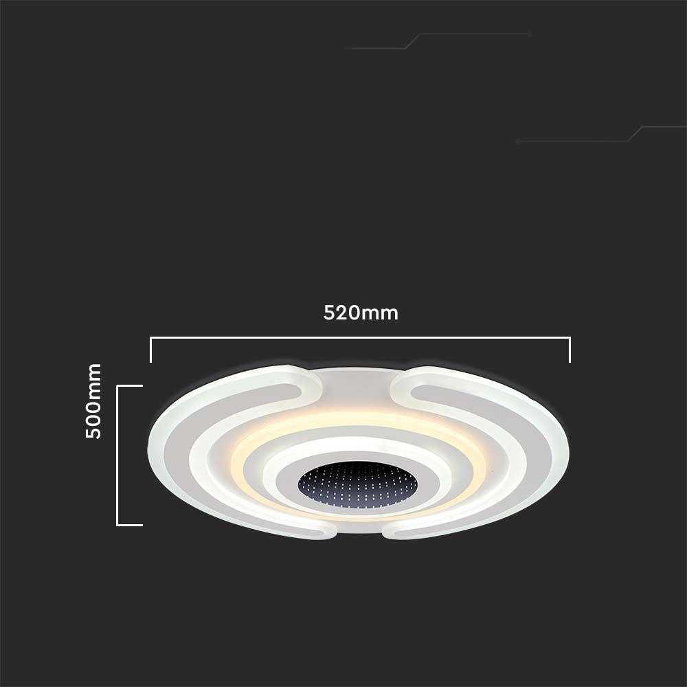 Lubinis šviestuvas V-tac 95W LED paviršinis lubų šviestuvas, baltas, 3000/6500K, dimeriuojamas, su nuotolinio valdymo pulteliu