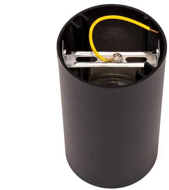 Lubinis šviestuvas GU10 lemputės rėmelis V-TAC, juodas su chromo spalvos vidumi, aukštis 14cm