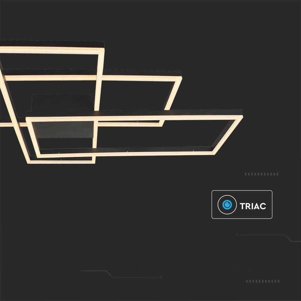 Lubinis šviestuvas V-tac 47W LED paviršinis šviestuvas, juodas, 3000K, dimeriuojamas