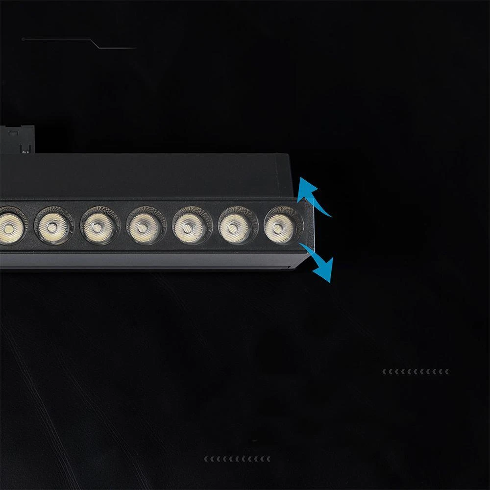 Oprawa szynoprzewód 48V V-TAC 15W 48V 36st LED juoda 33cm regulowana VT-41031 4000K 1220lm 3 metai gwarancji